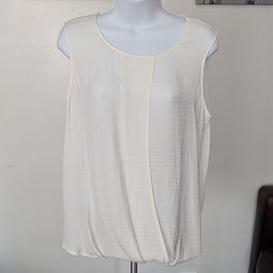 Lord and Taylor white draped tank top